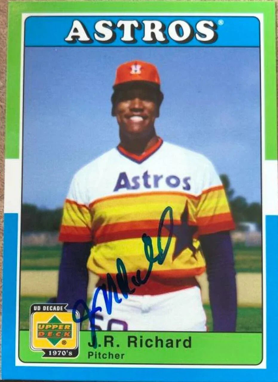 JR Richard Signed 2001 Upper Deck Decade 1970's Baseball Card - Houston Astros