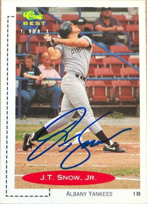 JT Snow Signed 1991 Classic Best Baseball Card
