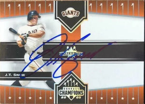 JT Snow Signed 2005 Donruss Champions Baseball Card - San Francisco Giants
