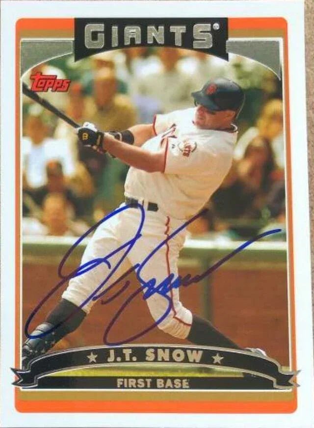 JT Snow Signed 2006 Topps Baseball Card - San Francisco Giants