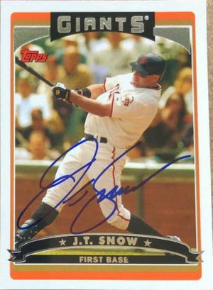 JT Snow Signed 2006 Topps Baseball Card - San Francisco Giants