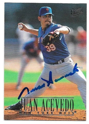 Juan Acevedo Signed 1996 Ultra Baseball Card - New York Mets
