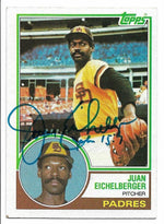 Juan Eichelberger Signed 1983 Topps Baseball Card - San Diego Padres