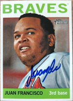 Juan Francisco Signed 2013 Topps Heritage Baseball Card - Atlanta Braves