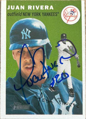 Juan Rivera Signed 2003 Topps Heritage Baseball Card - New York Yankees - PastPros