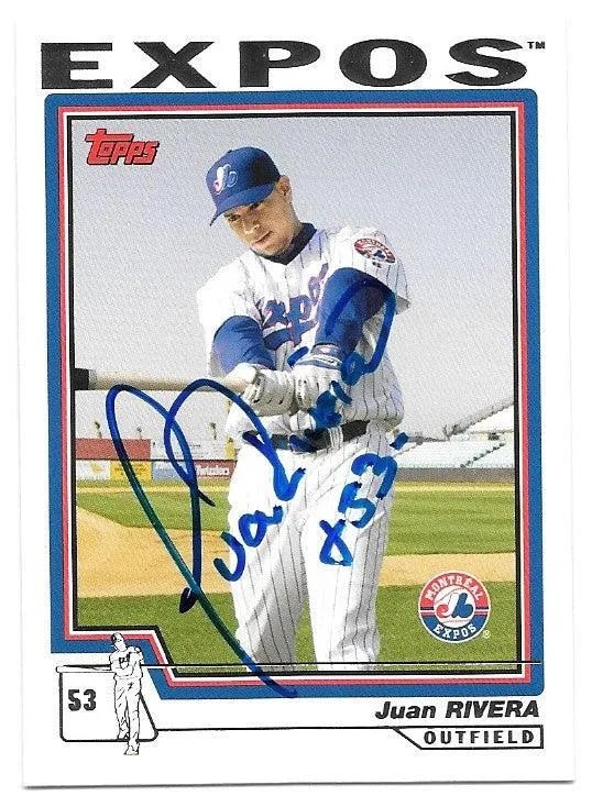 Juan Rivera Signed 2004 Topps Baseball Card - Montreal Expos