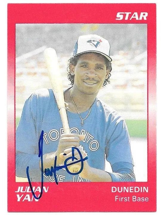 Julian Yan Signed 1989 Star Baseball Card - Dunedin Blue Jays