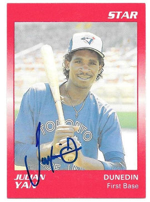 Julian Yan Signed 1989 Star Baseball Card - Dunedin Blue Jays - PastPros