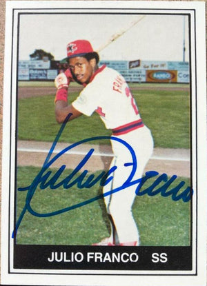 Julio Franco Signed 1982 TCMA Baseball Card - Oklahoma City 89ers - PastPros
