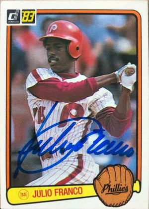 Julio Franco Signed 1983 Donruss Baseball Card - Cleveland Indians