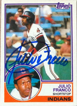 Julio Franco Signed 1983 Topps Baseball Card - Cleveland Indians