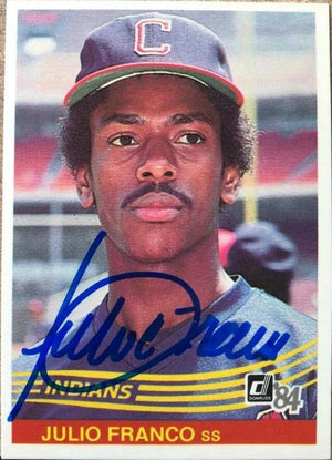 Julio Franco Signed 1984 Donruss Baseball Card - Cleveland Indians