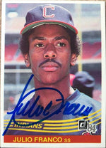 Julio Franco Signed 1984 Donruss Baseball Card - Cleveland Indians - PastPros