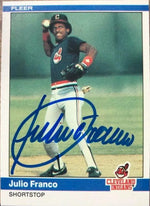 Julio Franco Signed 1984 Fleer Baseball Card - Cleveland Indians