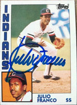 Julio Franco Signed 1984 Topps Baseball Card - Cleveland Indians