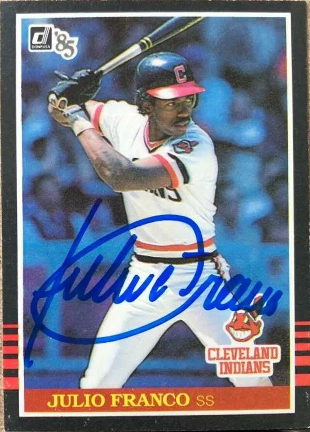 Julio Franco Signed 1985 Donruss Baseball Card - Cleveland Indians