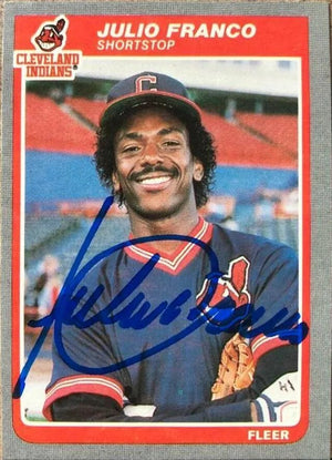 Julio Franco Signed 1985 Fleer Baseball Card - Cleveland Indians
