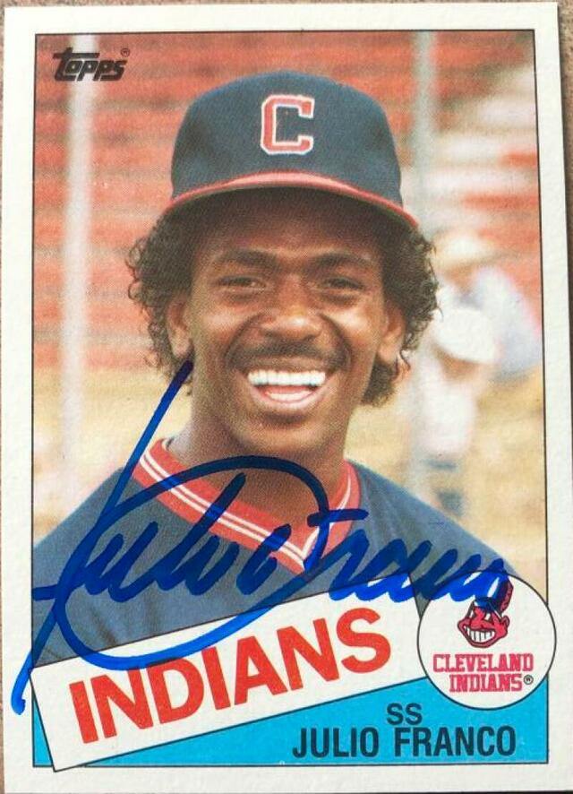 Julio Franco Signed 1985 Topps Baseball Card - Cleveland Indians - PastPros