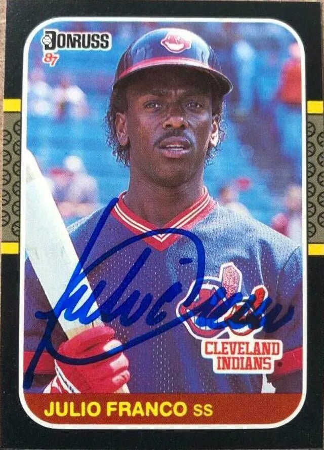 Julio Franco Signed 1987 Donruss Baseball Card - Cleveland Indians