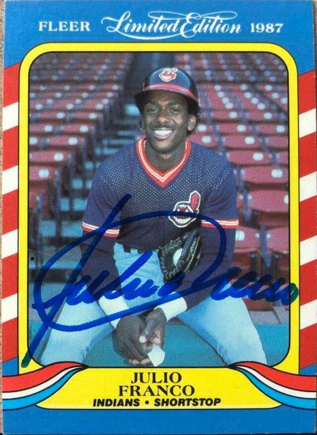 Julio Franco Signed 1987 Fleer Limited Edition Baseball Card - Cleveland Indians - PastPros