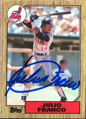Julio Franco Signed 1987 Topps Tiffany Baseball Card - Cleveland Indians