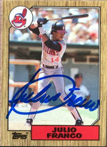 Julio Franco Signed 1987 Topps Tiffany Baseball Card - Cleveland Indians - PastPros