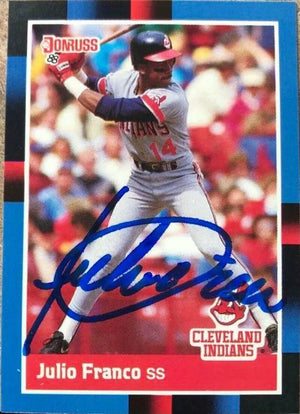 Julio Franco Signed 1988 Donruss Baseball Card - Cleveland Indians
