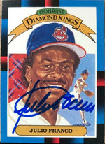 Julio Franco Signed 1988 Donruss Diamond Kings Baseball Card - Cleveland Indians