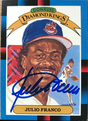 Julio Franco Signed 1988 Donruss Diamond Kings Baseball Card - Cleveland Indians