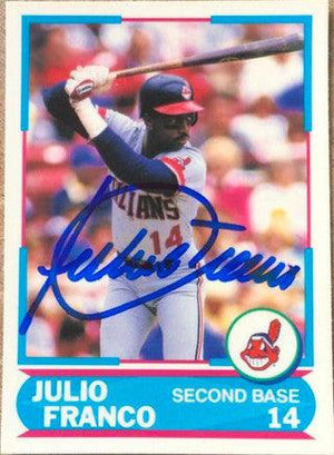 Julio Franco Signed 1988 Score Young Superstars Baseball Card - Cleveland Indians - PastPros