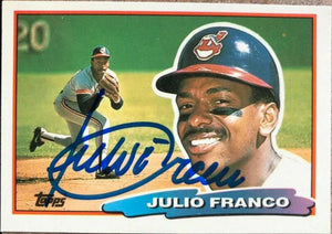 Julio Franco Signed 1988 Topps Big Baseball Card - Cleveland Indians