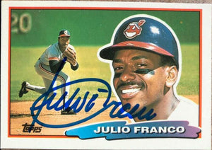 Julio Franco Signed 1988 Topps Big Baseball Card - Cleveland Indians - PastPros