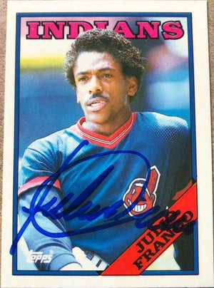 Julio Franco Signed 1988 Topps Tiffany Baseball Card - Cleveland Indians - PastPros