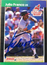 Julio Franco Signed 1989 Donruss Baseball Card - Cleveland Indians - PastPros