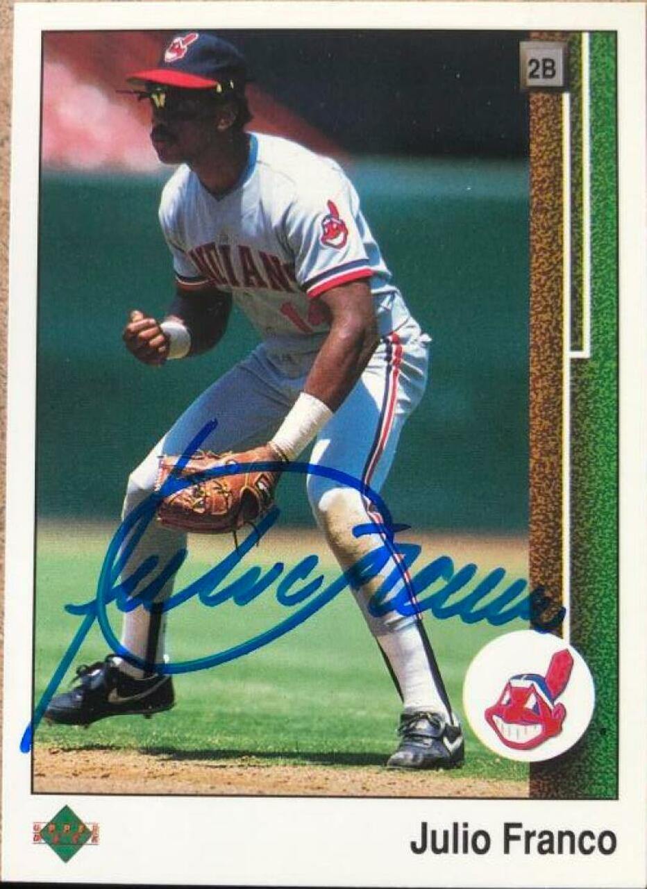 Julio Franco Signed 1989 Upper Deck Baseball Card - Cleveland Indians - PastPros
