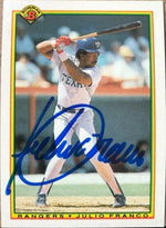Julio Franco Signed 1990 Bowman Baseball Card - Texas Rangers