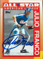 Julio Franco Signed 1990 Topps A/S Baseball Card - Texas Rangers - PastPros