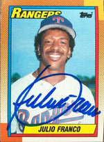 Julio Franco Signed 1990 Topps Baseball Card - Texas Rangers