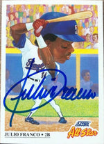 Julio Franco Signed 1991 Score Baseball Card - Texas Rangers