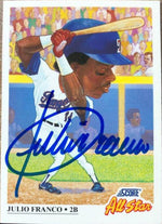 Julio Franco Signed 1991 Score Baseball Card - Texas Rangers - PastPros