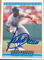Julio Franco Signed 1992 Donruss Baseball Card - Texas Rangers - PastPros