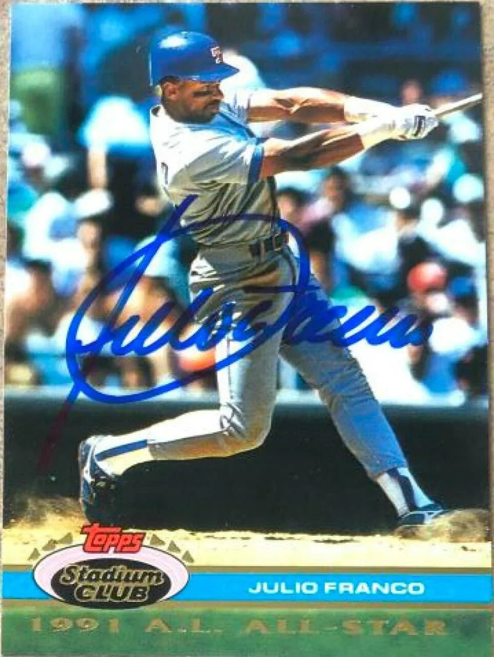 Julio Franco Signed 1992 Stadium Club Dome Baseball Card - Texas Rangers