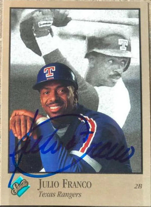Julio Franco Signed 1992 Studio Baseball Card - Texas Rangers
