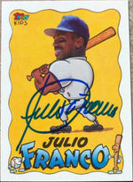 Julio Franco Signed 1992 Topps Kids Baseball Card - Texas Rangers - PastPros