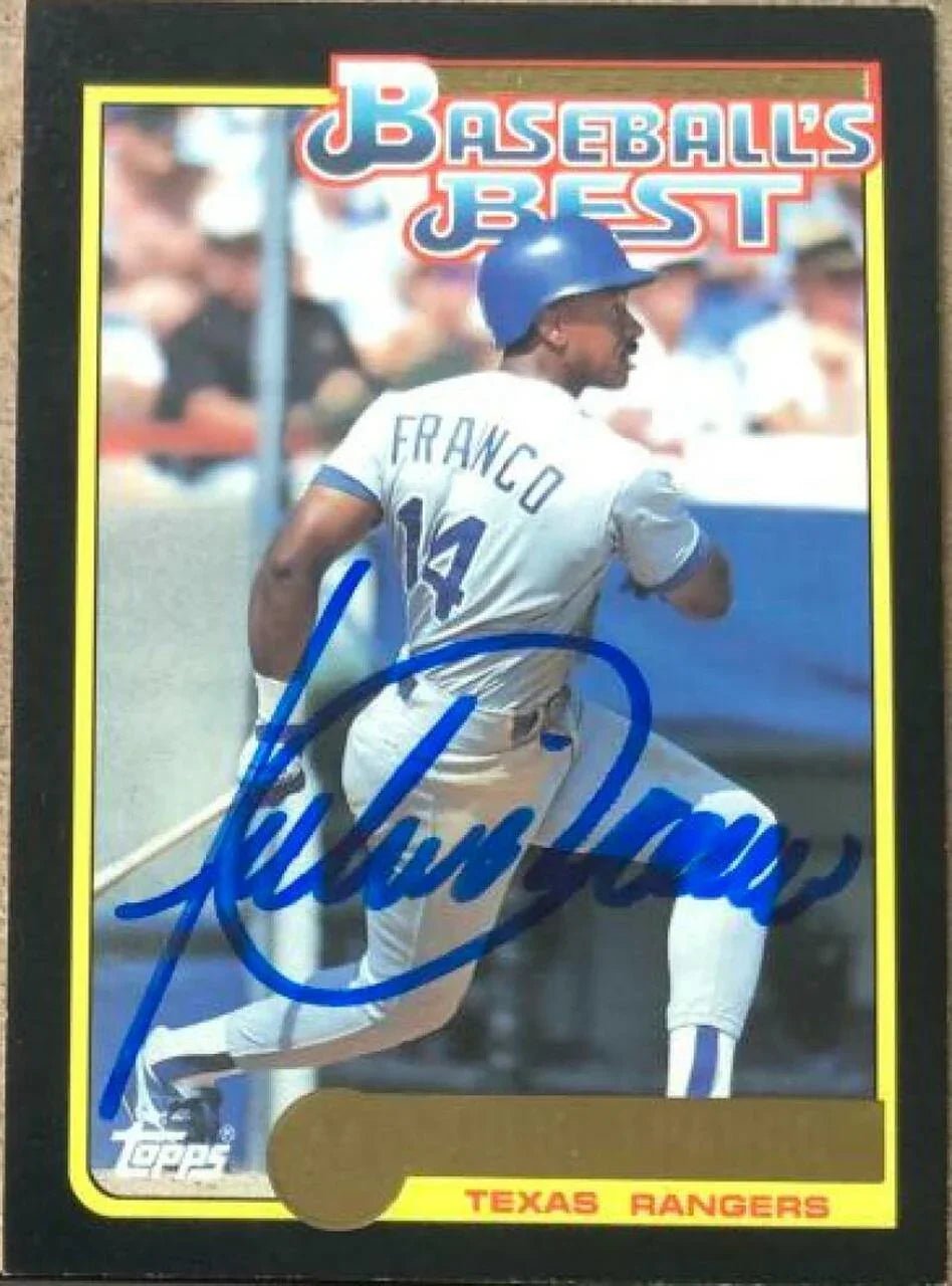 Julio Franco Signed 1992 Topps McDonald's Baseball's Best Baseball Card - Texas Rangers