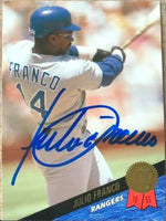 Julio Franco Signed 1993 Leaf Baseball Card - Texas Rangers