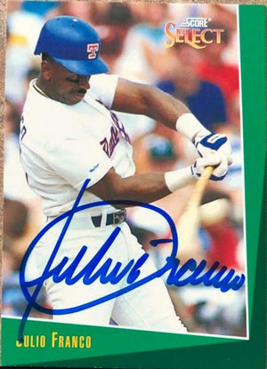Julio Franco Signed 1993 Score Select Baseball Card - Texas Rangers - PastPros