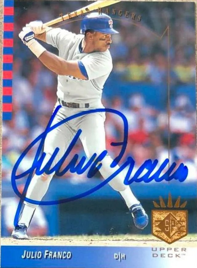 Julio Franco Signed 1993 SP Baseball Card - Texas Rangers