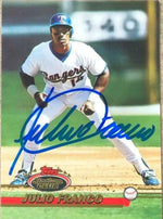 Julio Franco Signed 1993 Stadium Club Baseball Card - Texas Rangers
