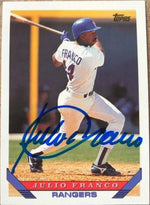 Julio Franco Signed 1993 Topps Baseball Card - Texas Rangers